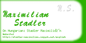 maximilian stadler business card